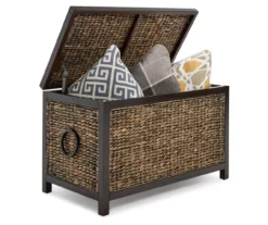 Rustic Black Wicker Storage Trunk 18 Rustic Black Wicker Storage Trunk -Walker Edison Shop 810513555 5
