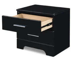 Black Hudson 2-Drawer Wood Nightstand -Walker Edison Shop 810513557 5