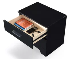 Black Hudson 2-Drawer Wood Nightstand -Walker Edison Shop 810513557 7