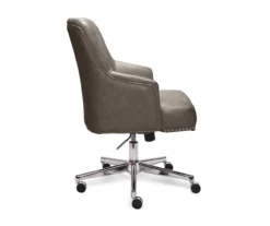 Leighton Gray Memory Foam Bonded Leather Office Chair -Walker Edison Shop 810513560 12