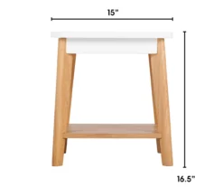 White Square Side Table -Walker Edison Shop 810513568 3