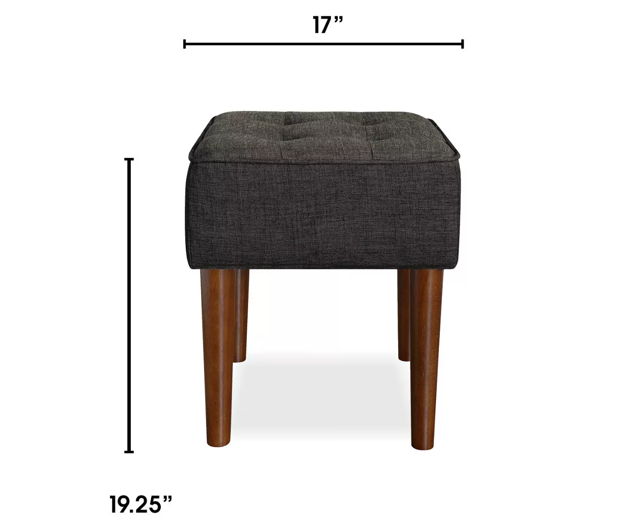 Aria Charcoal Grey Tufted Stool 5 Aria Charcoal Grey Tufted Stool - Image 5