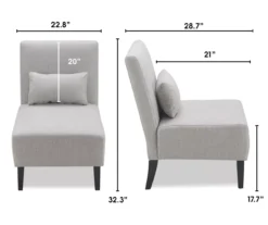 Serta Palisades Slipper Chair With Pillow -Walker Edison Shop 810513584 5