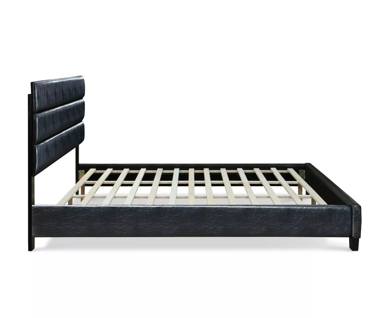 Black Channel Tufted King Upholstered Bed Frame 3 Black Channel Tufted King Upholstered Bed Frame - Image 3