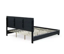 Black Channel Tufted King Upholstered Bed Frame 19 Black Channel Tufted King Upholstered Bed Frame -Walker Edison Shop 810513588 13