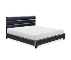 Black Channel Tufted King Upholstered Bed Frame 20 Black Channel Tufted King Upholstered Bed Frame -Walker Edison Shop 810513588 2