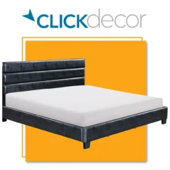 Black Channel Tufted King Upholstered Bed Frame 31 Black Channel Tufted King Upholstered Bed Frame -Walker Edison Shop 810513588