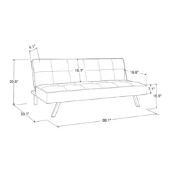 Corey Black Convertible Sofa -Walker Edison Shop 810514243 10