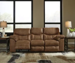 Boxberg Bark Faux Leather Reclining Sofa -Walker Edison Shop 810519664 2