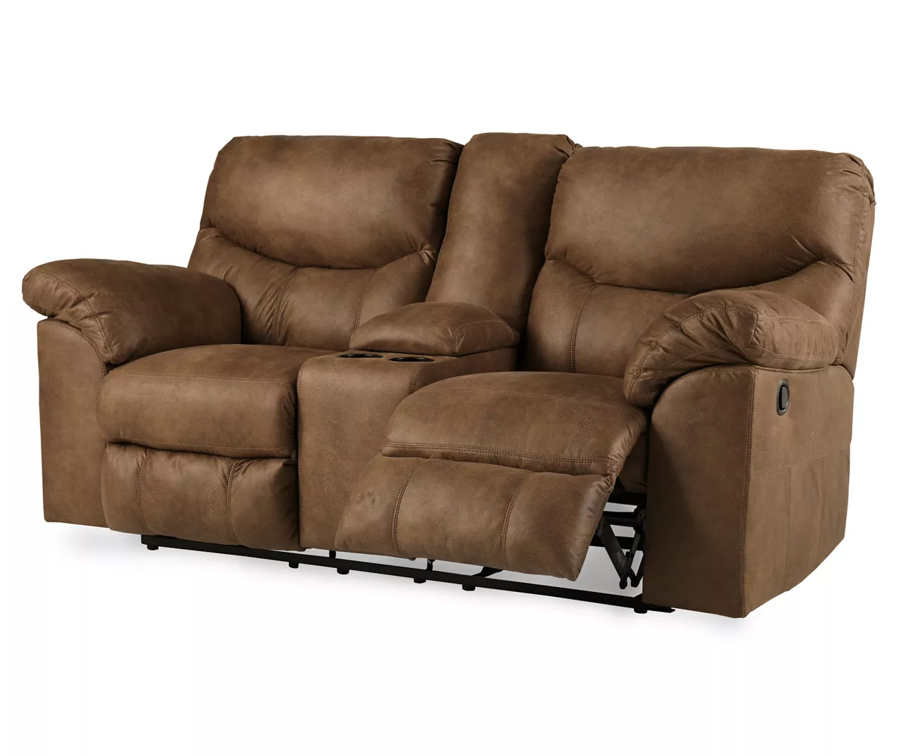 Boxberg Bark Faux Leather Reclining Console Loveseat 4 Boxberg Bark Faux Leather Reclining Console Loveseat - Image 4