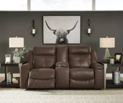 Jesolo Coffee Brown Reclining Console Loveseat -Walker Edison Shop 810519673 2