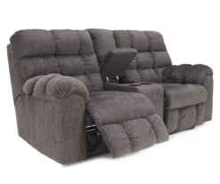 Acieona Slate Reclining Console Loveseat -Walker Edison Shop 810519689 1