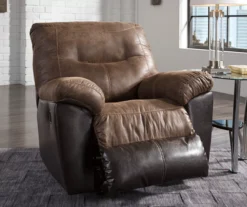Follett Coffee Faux Leather Rocker Recliner -Walker Edison Shop 810519692 3