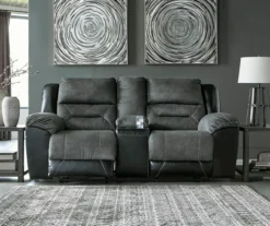 Earhart Faux Leather Reclining Console Loveseat 11 Earhart Faux Leather Reclining Console Loveseat -Walker Edison Shop 810519695 3