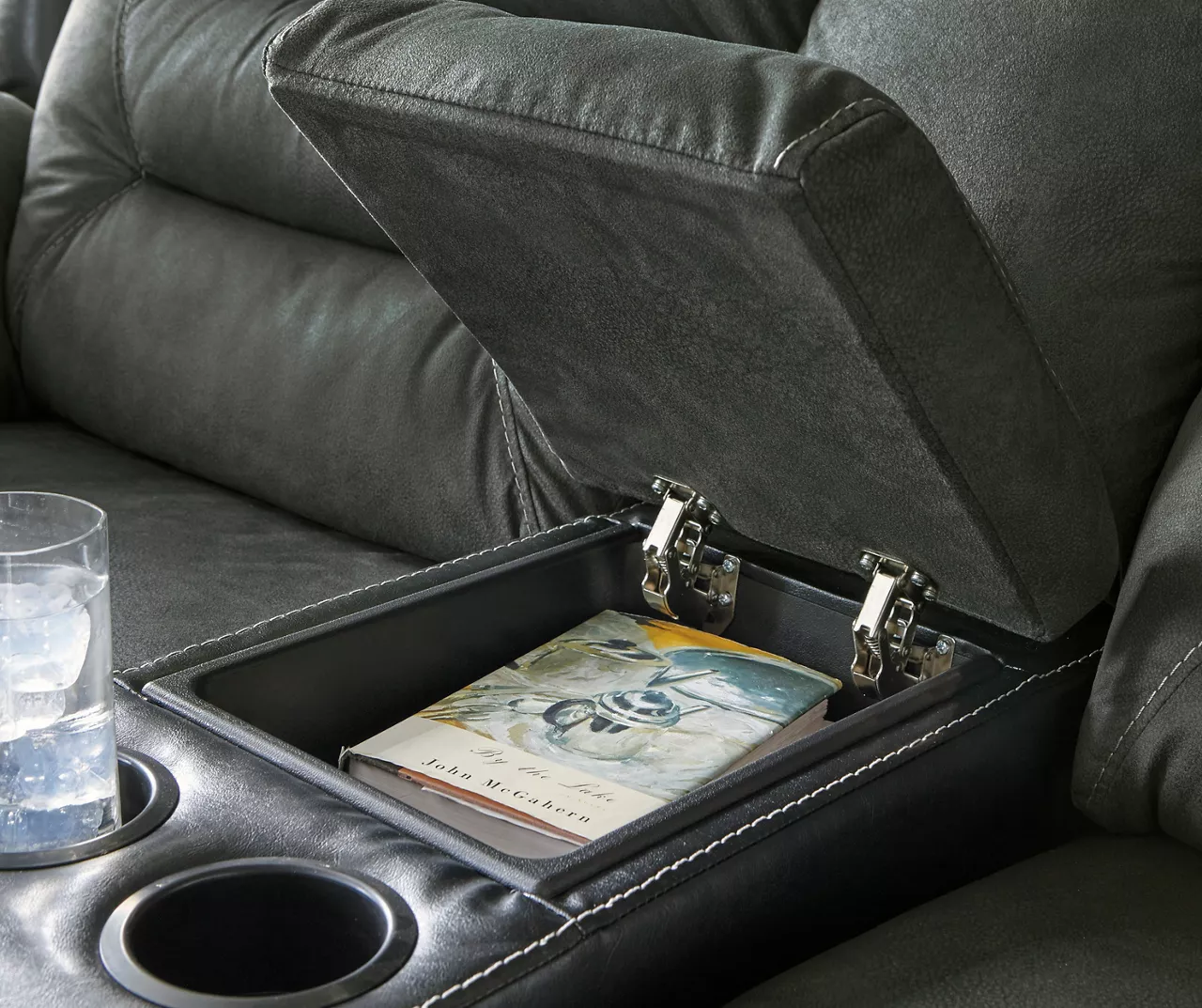 Earhart Faux Leather Reclining Console Loveseat 7 Earhart Faux Leather Reclining Console Loveseat - Image 7