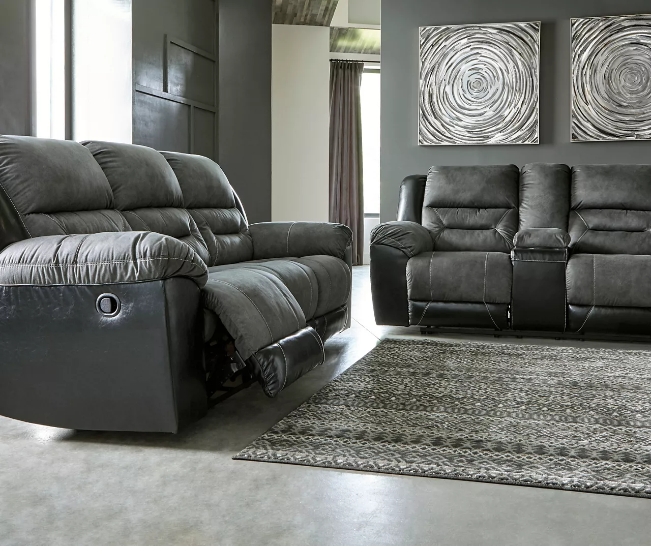 Earhart Faux Leather Reclining Console Loveseat 6 Earhart Faux Leather Reclining Console Loveseat - Image 6
