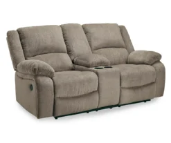 Draycoll Pewter Reclining Console Loveseat -Walker Edison Shop 810519716 1