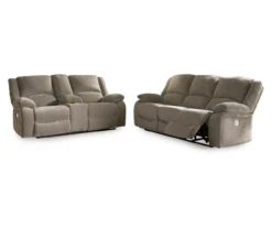 Draycoll Pewter Power Reclining Console Loveseat -Walker Edison Shop 810519718 810519715