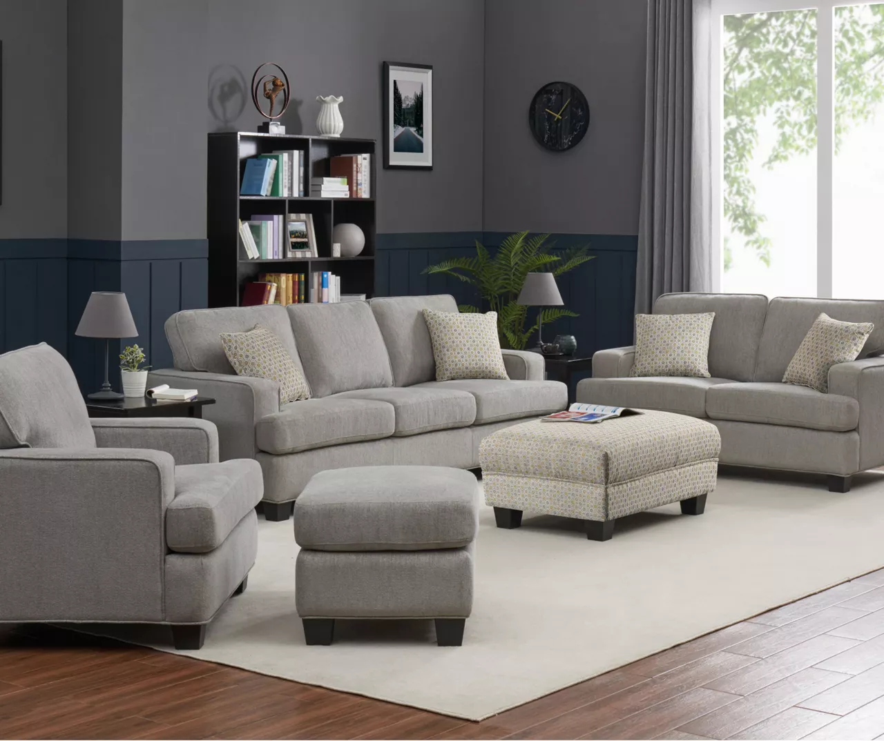 Rogers Vintage Gold Ottoman 2 Rogers Vintage Gold Ottoman - Image 2