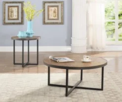 Scranton Antique Pine Round End Table -Walker Edison Shop 810519909 5