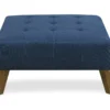 Jasper Navy Peacock Square Ottoman
