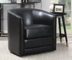 Hammond Classic Black Swivel Accent Chair -Walker Edison Shop 810519935 7