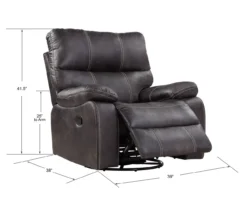 New Albany Dark Graphite Leather Look Micro Suede Swivel Reclining Glider 16 New Albany Dark Graphite Leather Look Micro Suede Swivel Reclining Glider -Walker Edison Shop 810519941 4
