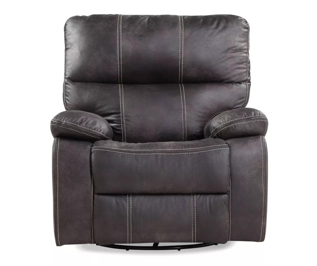 New Albany Dark Graphite Leather Look Micro Suede Swivel Reclining Glider 2 New Albany Dark Graphite Leather Look Micro Suede Swivel Reclining Glider - Image 2