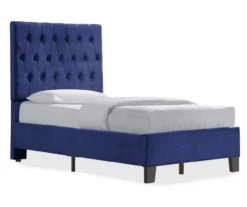 Decatur Navy Twin Upholstered Bed -Walker Edison Shop 810519977 2