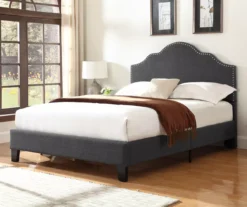 Lombard Charcoal Gray California King Upholstered Bed -Walker Edison Shop 810519986 7