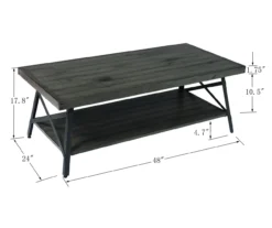 Pomona Antique Gray Coffee Table -Walker Edison Shop 810520047 3