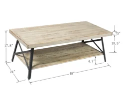 Pomona Whitewash Coffee Table -Walker Edison Shop 810520051 3