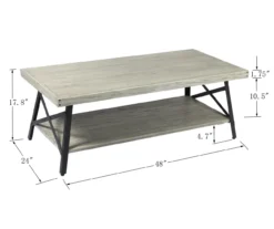 Pomona Light Gray Coffee Table -Walker Edison Shop 810520052 3