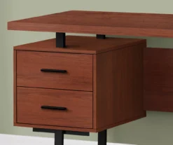 60" Cherry Woodgrain & Black Floating Desk -Walker Edison Shop 810527325 3