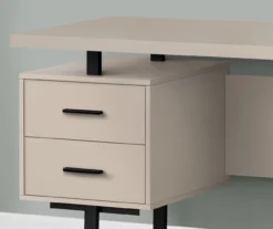 60" Taupe & Black Floating Desk -Walker Edison Shop 810527326 3