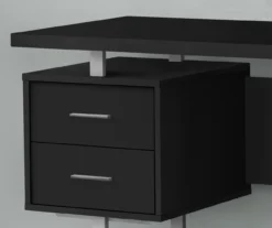 60" Black & Silver Floating Desk -Walker Edison Shop 810527331 3
