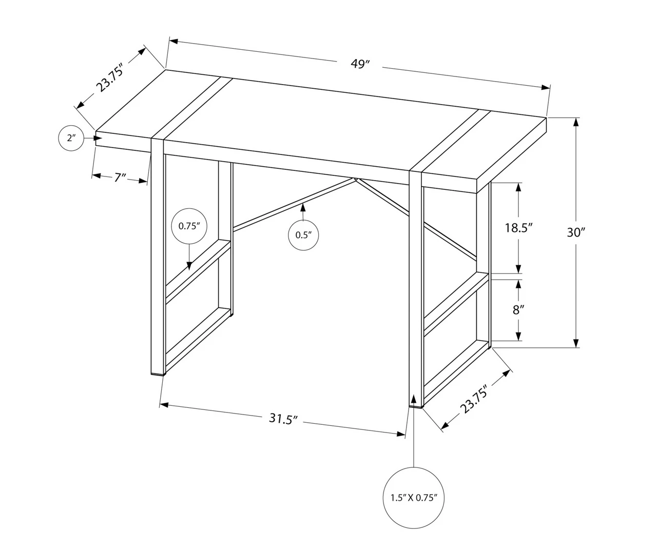 Monarch Paneled Metal Computer Desk 19 Monarch Paneled Metal Computer Desk - Image 19