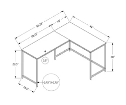 Monarch L-Shaped Metal Corner Desk -Walker Edison Shop 810527367 10