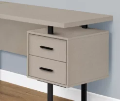 Taupe & Black 3-Drawer L-Shaped Corner Desk -Walker Edison Shop 810527372 3