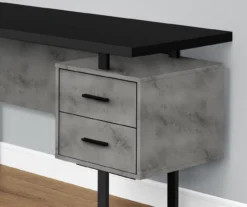 Faux Concrete & Black 3-Drawer L-Shaped Corner Desk 7 Faux Concrete & Black 3-Drawer L-Shaped Corner Desk -Walker Edison Shop 810527375 3