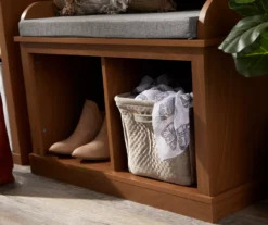 Real Living Villa Park 2-Hook Hall Tree With Cushioned Bench -Walker Edison Shop 810529576 3