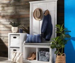 Real Living Villa Park 2-Hook Hall Tree With Cushioned Bench -Walker Edison Shop 810529577 3