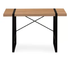 Brown Wood Look Thick Panel Computer Desk -Walker Edison Shop 810533370 4 1