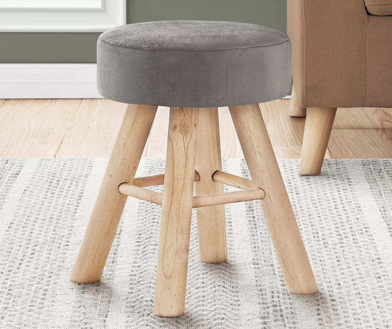 Wooden Leg Upholstered Ottoman 20 Wooden Leg Upholstered Ottoman - Image 20