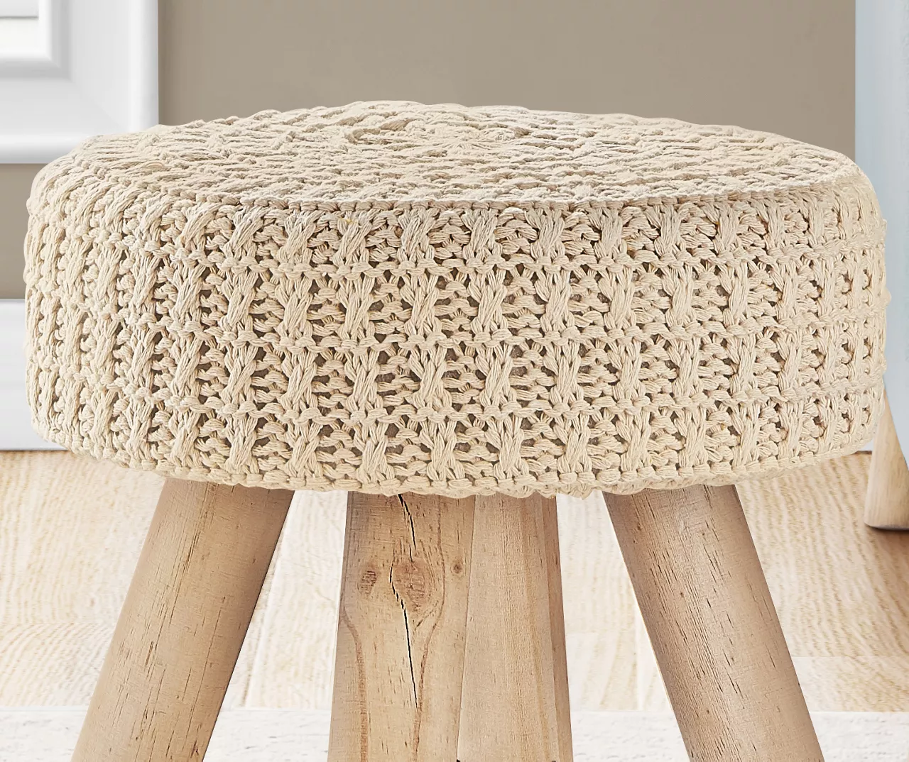 Wooden Leg Upholstered Ottoman 9 Wooden Leg Upholstered Ottoman - Image 9