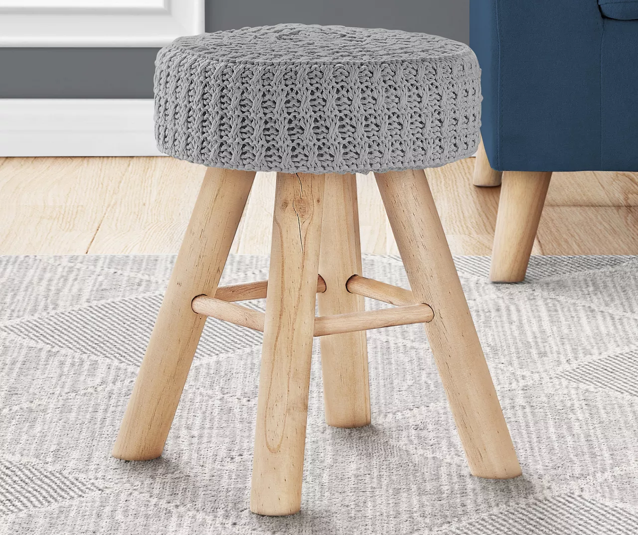 Wooden Leg Upholstered Ottoman 17 Wooden Leg Upholstered Ottoman - Image 17