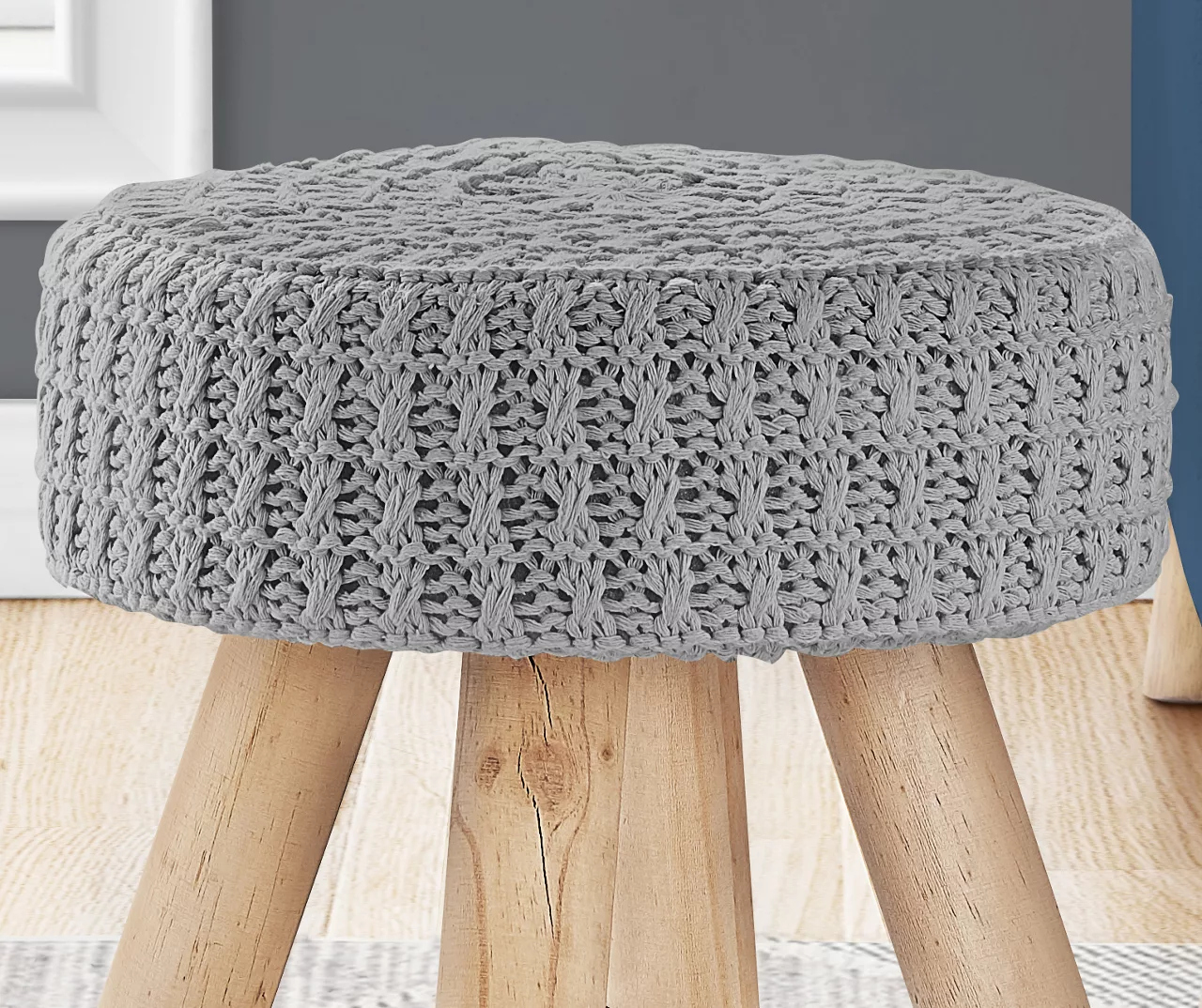 Wooden Leg Upholstered Ottoman 18 Wooden Leg Upholstered Ottoman - Image 18