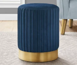Pleated Velvet Upholstered Ottoman -Walker Edison Shop 810533428 1