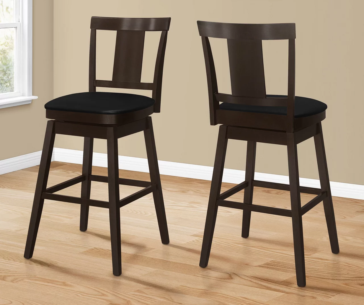 Faux Leather Swivel Bar Stools, 2-Pack 3 Faux Leather Swivel Bar Stools, 2-Pack - Image 3