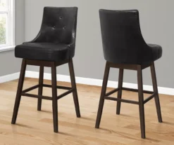 Button Tufted Faux Leather Swivel Bar Stools, 2-Pack -Walker Edison Shop 810533438 1